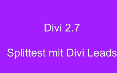 Divi Leads Video Anleitung zum Splittest mit Divi 2.7