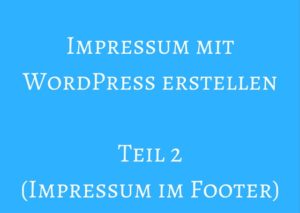 Impressum WordPress Footer