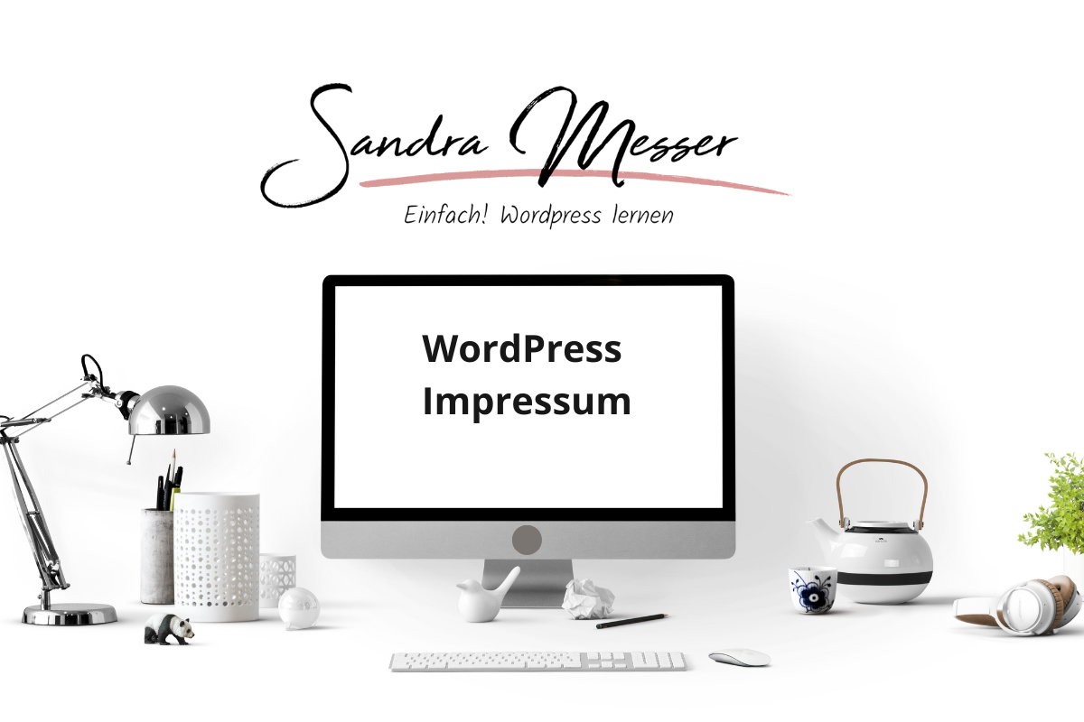 Monitor mit Schriftzug: WordPress Impressum